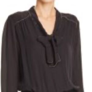 Parker Black 100% Silk Mini Dress with crystals